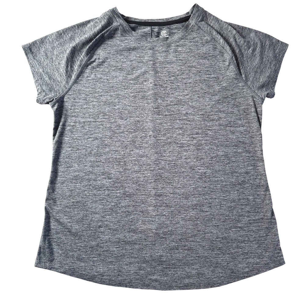 CHAMPION Women's Gray‎ Heathered Performance Short Sleeve T-Shirt Size L